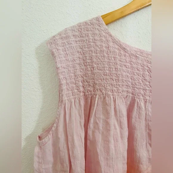 Free People Women's Orange Pink Ombre Smocked Sleeveless Top Size Small - Picture 5 of 8